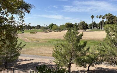 view of golf course from the balcony of the bedroom 